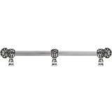 Carpe Diem Hardware - Juliane Grace 22'' O.C. (Approx) With 5/8'' Reeded Center Long Pull Small Finial W/ 61 Swarovski Clear and Aurore Boreale Crystals With Center Brace - Chalice