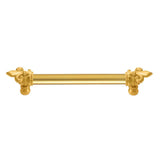 Carpe Diem Hardware - Charlemagne 6'' O.C. (Approximately) With 5/8'' Smooth Center Long Pull With Large Fleur De Lys - Gilded Mercury