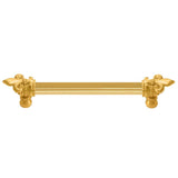 Carpe Diem Hardware - Charlemagne 6'' O.C. (Approximately) With 5/8'' Reeded Center Long Pull With Large Fleur De Lys - Gilded Mercury