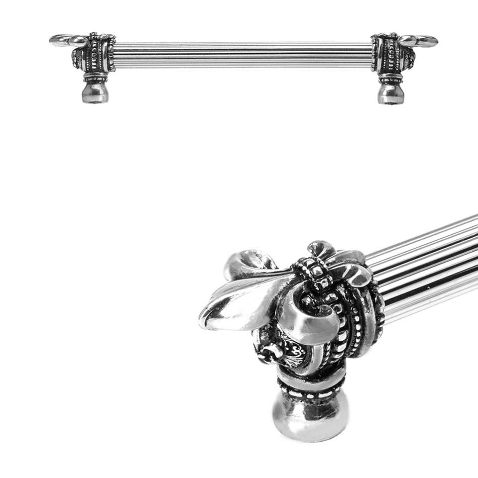 Carpe Diem Hardware - Charlemagne 9'' O.C. (Approximately) With 5/8'' Reeded Center Long Pull With Large Fleur De Lys - Chalice
