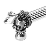 Charlemagne 9'' O.C. Approx w/ 5/8'' Reeded Center Long Pull w/ Large Fleur De Lys