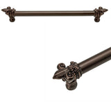 Carpe Diem Hardware - Charlemagne 12'' O.C. Approx w/ 5/8'' Smooth Center Long Pull w/ Large Fleur De Lys - Chalice