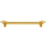 Carpe Diem Hardware - Charlemagne 12'' O.C. (Approximately) With 5/8'' Reeded Center Long Pull With Large Fleur De Lys - Gilded Mercury