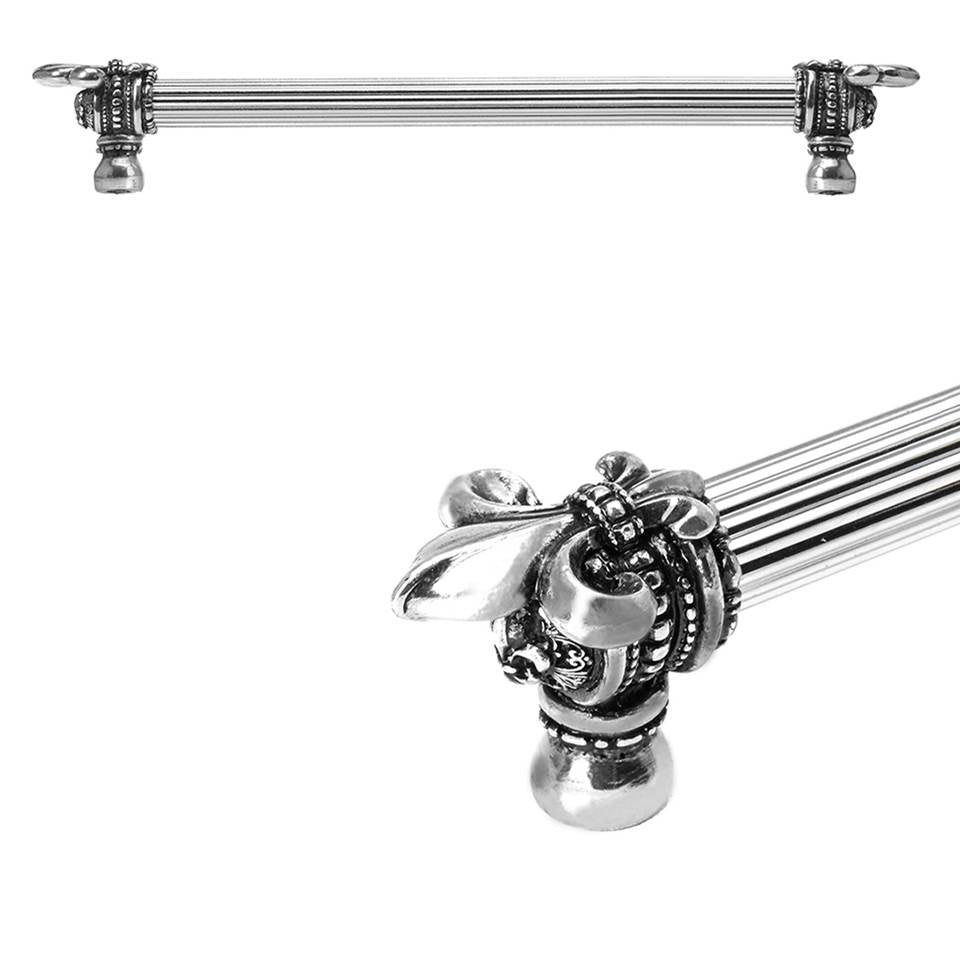 Carpe Diem Hardware - Charlemagne 12'' O.C. (Approximately) With 5/8'' Reeded Center Long Pull With Large Fleur De Lys - Chalice