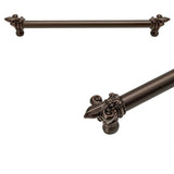 Carpe Diem Hardware - Charlemagne 18'' O.C. Approx w/ 5/8'' Smooth Center Long Pull w/ Large Fleur De Lys - Chalice