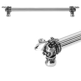 Carpe Diem Hardware - Charlemagne 18'' O.C. (Approximately) With 5/8'' Reeded Center Long Pull With Large Fleur De Lys - Chalice