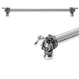 Carpe Diem Hardware - Charlemagne 22'' O.C. (Approximately) With 5/8'' Reeded Center Long Pull With Large Fleur De Lys - Chalice