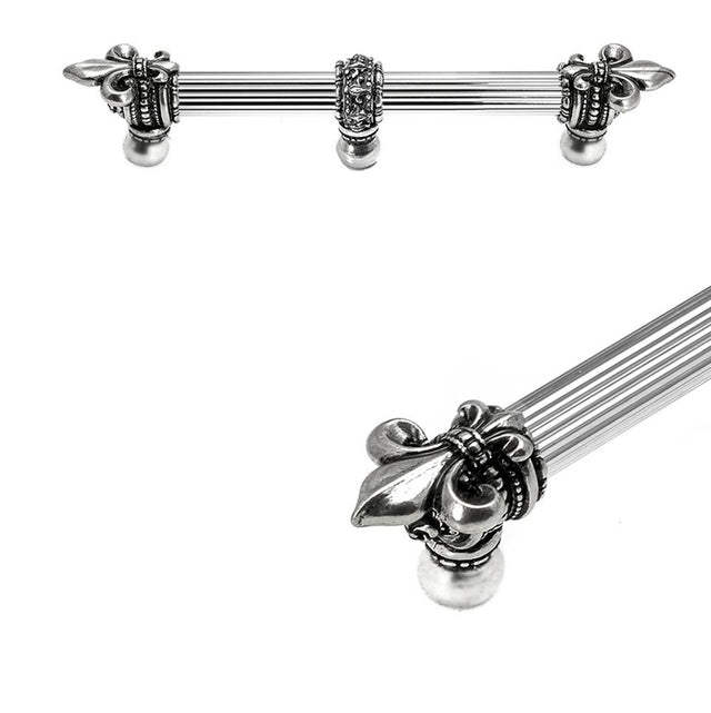 Carpe Diem Hardware - Charlemagne 9'' O.C. (Approximately) With 5/8'' Reeded Center Long Pull With Large Fleur De Lys With Center Brace - Chalice
