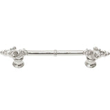 Carpe Diem Hardware - Charlemagne Classic 4'' O.C. Pull With Small Fleur De Lys On Ends In Platinum. - Platinum