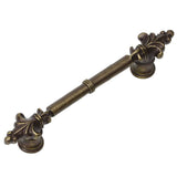 Carpe Diem Hardware - Charlemagne Classic 4'' O.C. Pull With Small Fleur De Lys On Ends In Antique Brass. - Antique Brass