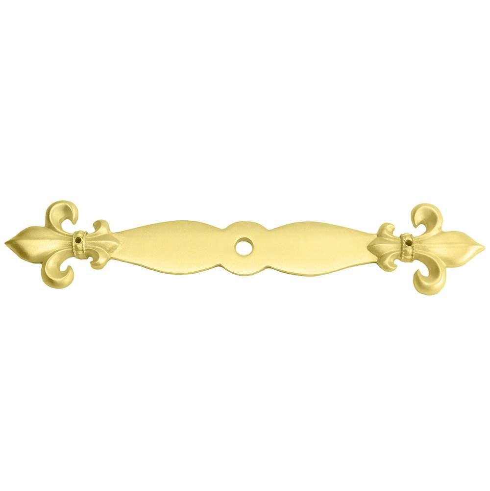 Carpe Diem Hardware - Charlemagne Large Escutcheon w/ Large Fleur De Lys On Ends - Soft Gold