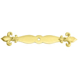 Carpe Diem Hardware - Charlemagne Large Escutcheon w/ Large Fleur De Lys On Ends - Soft Gold