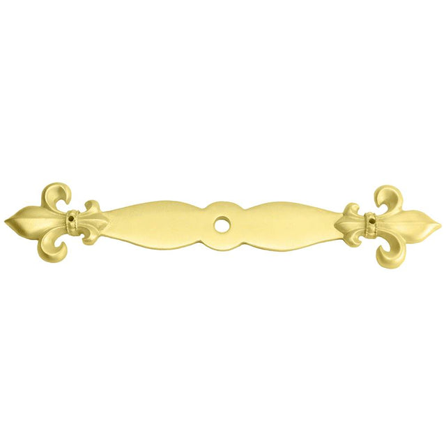 Carpe Diem Hardware - Charlemagne Large Escutcheon w/ Large Fleur De Lys On Ends - Soft Gold