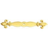 Carpe Diem Hardware - Charlemagne Large Escutcheon With Large Fleur De Lys On Ends - Gilded Mercury