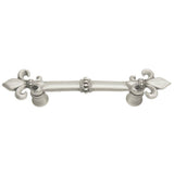 Carpe Diem Hardware - Charlemagne 3'' O.C. Pull With Large Fleur De Lys In Satin. - Satin