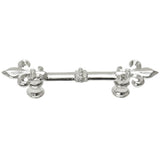 Carpe Diem Hardware - Charlemagne 3'' O.C. Pull With Large Fleur De Lys In Platinum. - Platinum