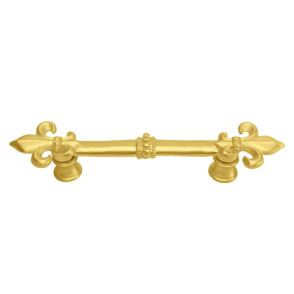 Carpe Diem Hardware - Charlemagne 3'' O.C. Pull With Large Fleur De Lys In Gilded Mercury. - Gilded Mercury
