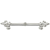 Carpe Diem Hardware - Charlemagne 5'' O.C. Pull With Large Fleur De Lys In Platinum. - Platinum