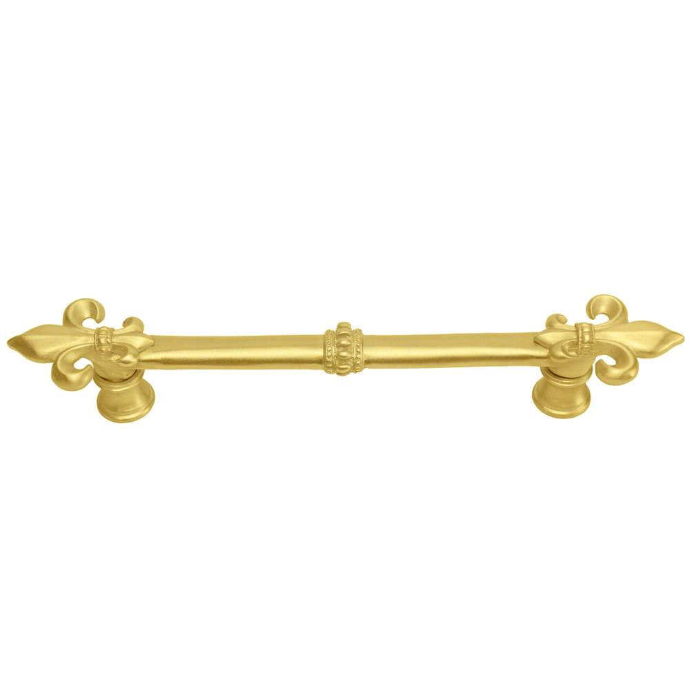 Carpe Diem Hardware - Charlemagne 5'' O.C. Pull With Large Fleur De Lys In Gilded Mercury. - Gilded Mercury