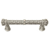 Carpe Diem Hardware - Carpe Diem 6131-11Cab Crowning Glory Queen Anne Satin Queen Anne 4'' O.C. Pull W/ Swarovski Crystals - Satin