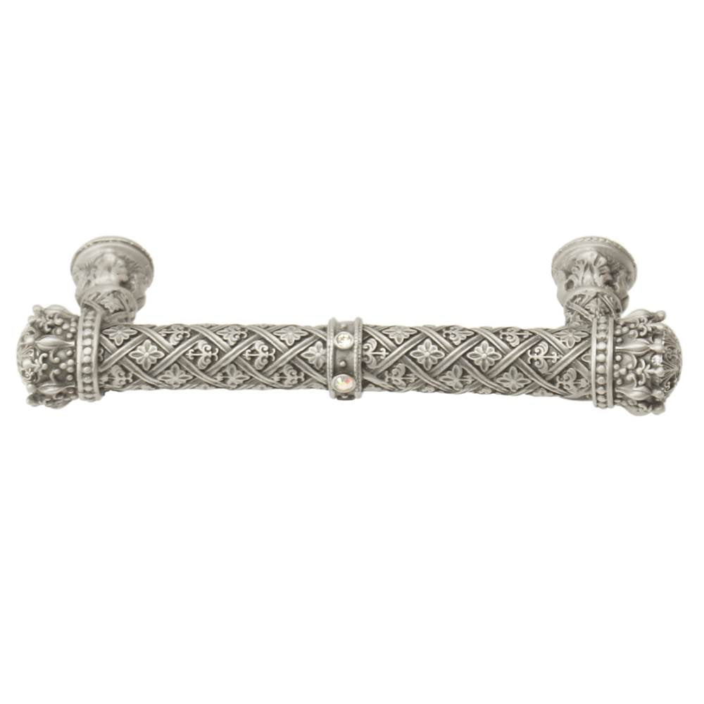 Carpe Diem 6131-11Cab Crowning Glory Queen Anne Satin Queen Anne 4'' O.C. Pull W/ Swarovski Crystals