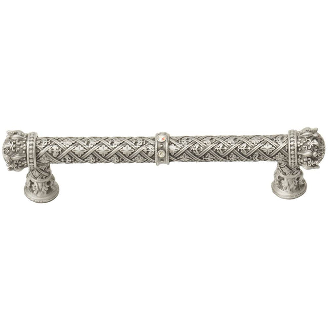 Carpe Diem Hardware - Carpe Diem 6132-11Cab Crowning Glory Queen Anne Satin Queen Anne 5'' O.C. Pull W/ Swarovski Crystals - Satin