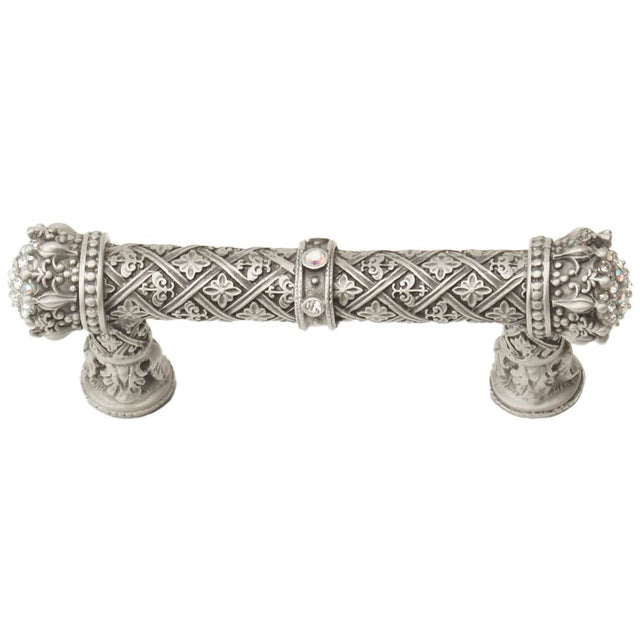 Carpe Diem Hardware - Carpe Diem 6328-11Cab Crowning Glory Queen Elizabeth Satin Queen Elizabeth 3'' O.C. Pull W/ Swarovski Crystals - Satin