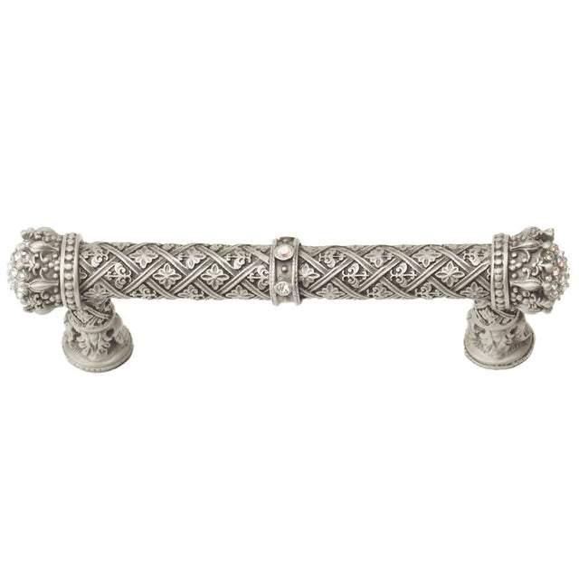 Carpe Diem Hardware - Carpe Diem 6329-11Cab Crowning Glory Queen Elizabeth Satin Queen Elizabeth 4'' O.C. Pull W/ Swarovski Crystals - Satin