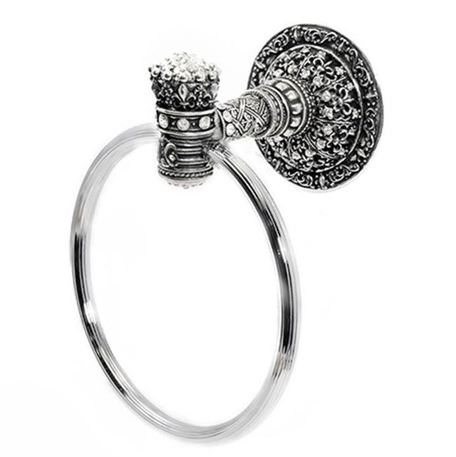 Carpe Diem Hardware - Queen Elizabeth Full Swing Towel Smooth Ring w/ Swarovski Crystals - Chalice