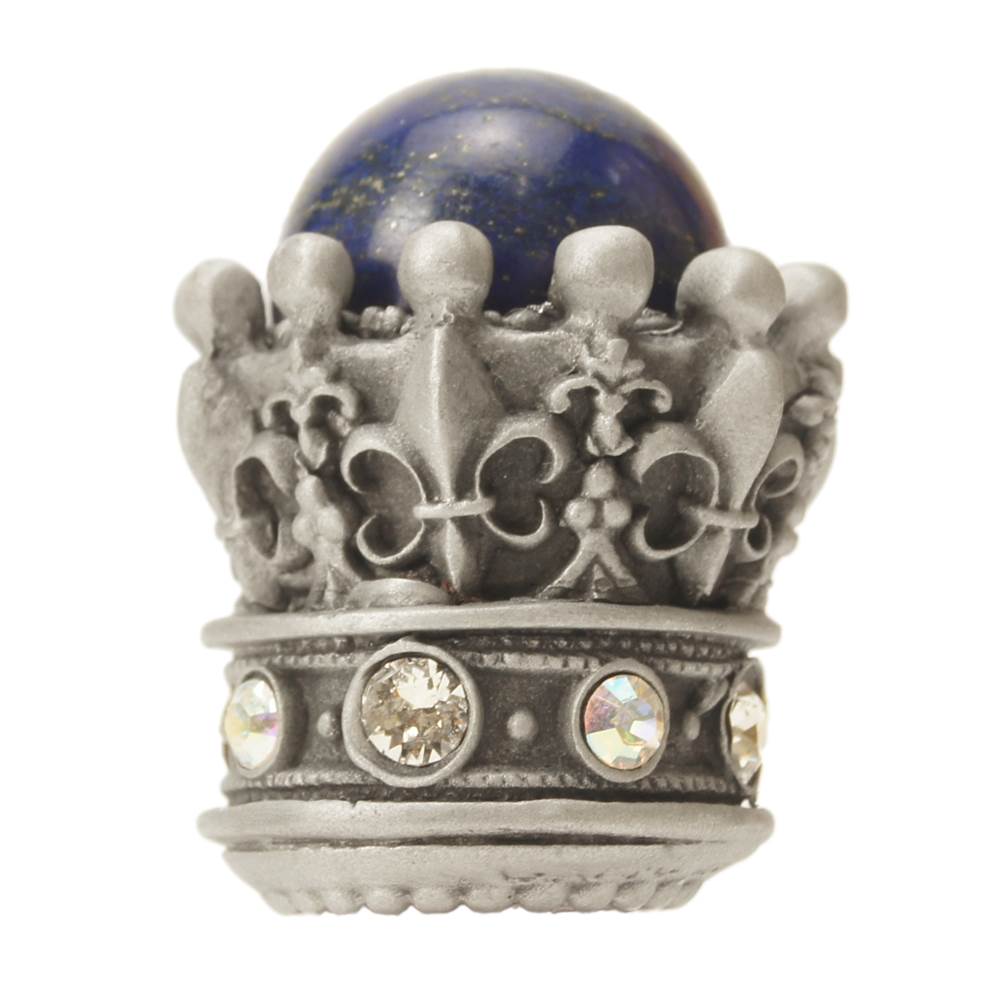 Carpe Diem Hardware - Crowning Glory Queen Penelope Satin Queen Penelope Large Knob W/ Swarovski Crystals and Semi-Precious Stones - Satin