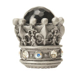 Carpe Diem Hardware - Carpe Diem 6505-11Cabox Crowning Glory Queen Penelope Satin Queen Penelope Large Knob W/ Swarovski Crystals and Semi-Precious Stones - Satin