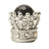 Carpe Diem Hardware - Carpe Diem 6505-24Cabox Crowning Glory Queen Penelope Platinum Queen Penelope Large Knob W/ Swarovski Crystals and Semi-Precious Stones - Platinum