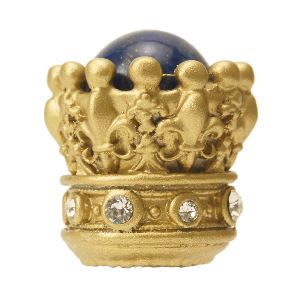 Carpe Diem Hardware - Carpe Diem 6505-27Clap Crowning Glory Queen Penelope Soft Gold Queen Penelope Large Knob W/ Swarovski Crystals and Semi-Precious Stones - Soft Gold