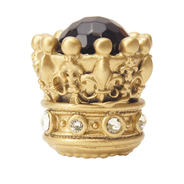 Carpe Diem Hardware - Carpe Diem 6505-27Cox Crowning Glory Queen Penelope Soft Gold Queen Penelope Large Knob W/ Swarovski Crystals and Semi-Precious Stones - Soft Gold