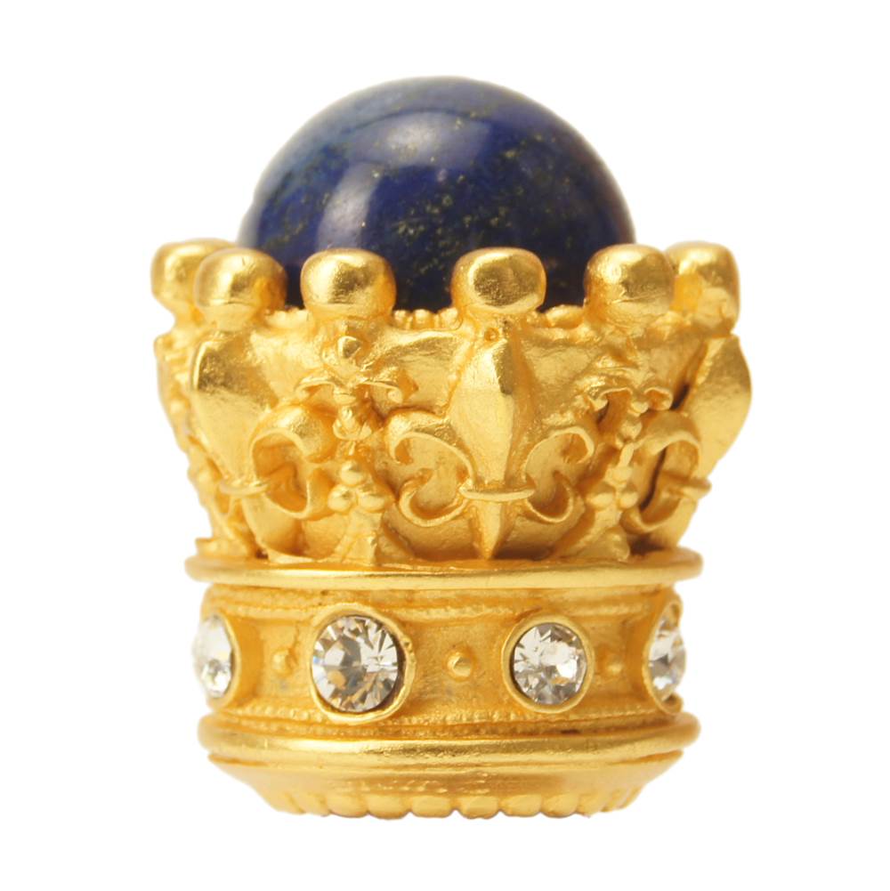 Carpe Diem Hardware - Carpe Diem 6505-8Clap Crowning Glory Queen Penelope Gilded Mercury Queen Penelope Large Knob W/ Swarovski Crystals and Semi-Precious Stones - Gilded Mercury