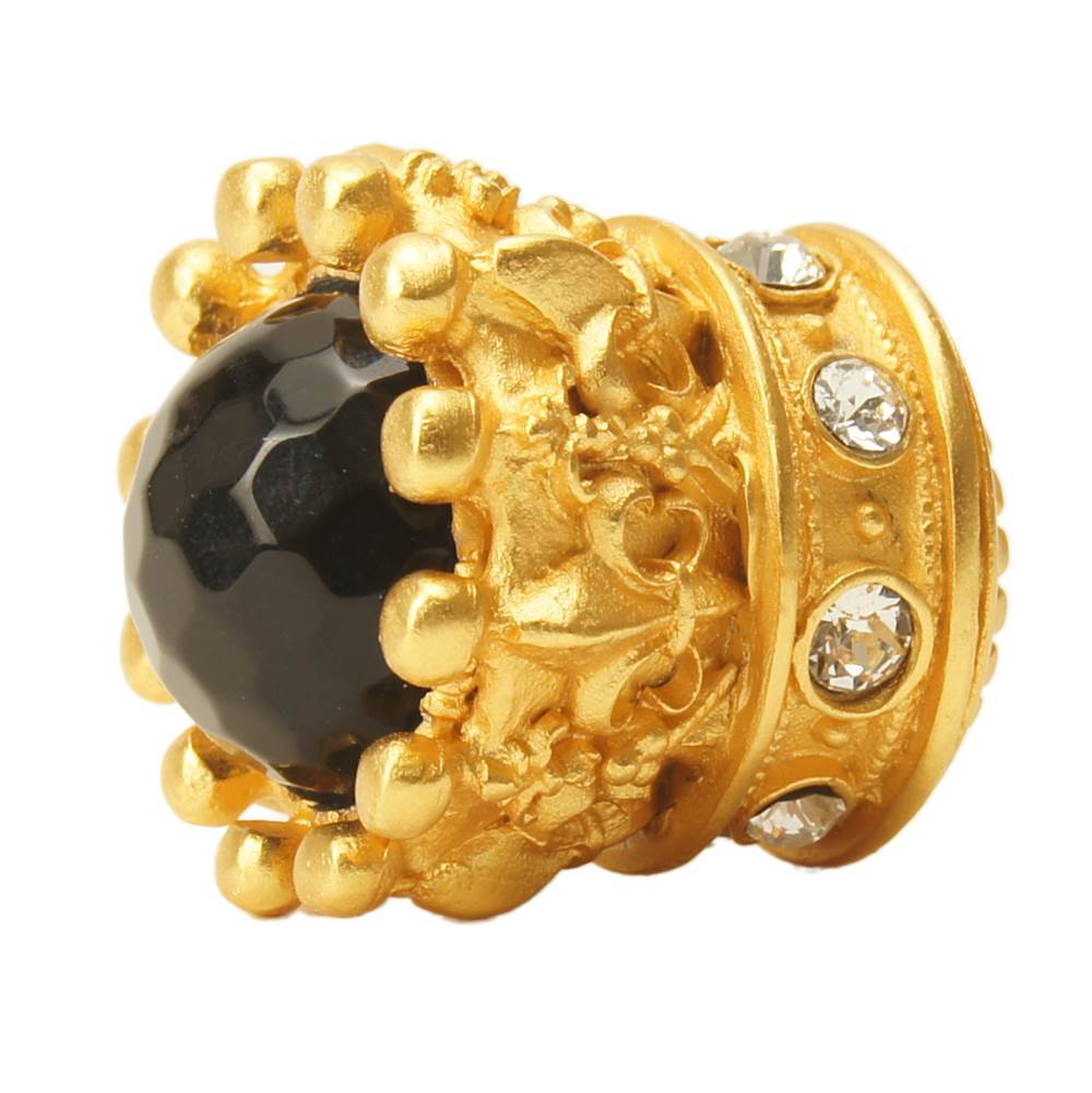 Carpe Diem 6505-27Cox Crowning Glory Queen Penelope Soft Gold Queen Penelope Large Knob W/ Swarovski Crystals and Semi-Precious Stones