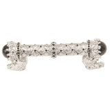 Carpe Diem Hardware - Carpe Diem 6520-24Jox Crowning Glory Queen Penelope Platinum Queen Penelope 3'' O.C. Pull W/ Swarovski Crystals and Semi-Precious Stones - Platinum
