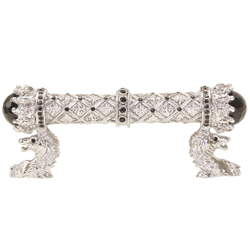 Carpe Diem 6520-24Jox Crowning Glory Queen Penelope Platinum Queen Penelope 3'' O.C. Pull W/ Swarovski Crystals and Semi-Precious Stones