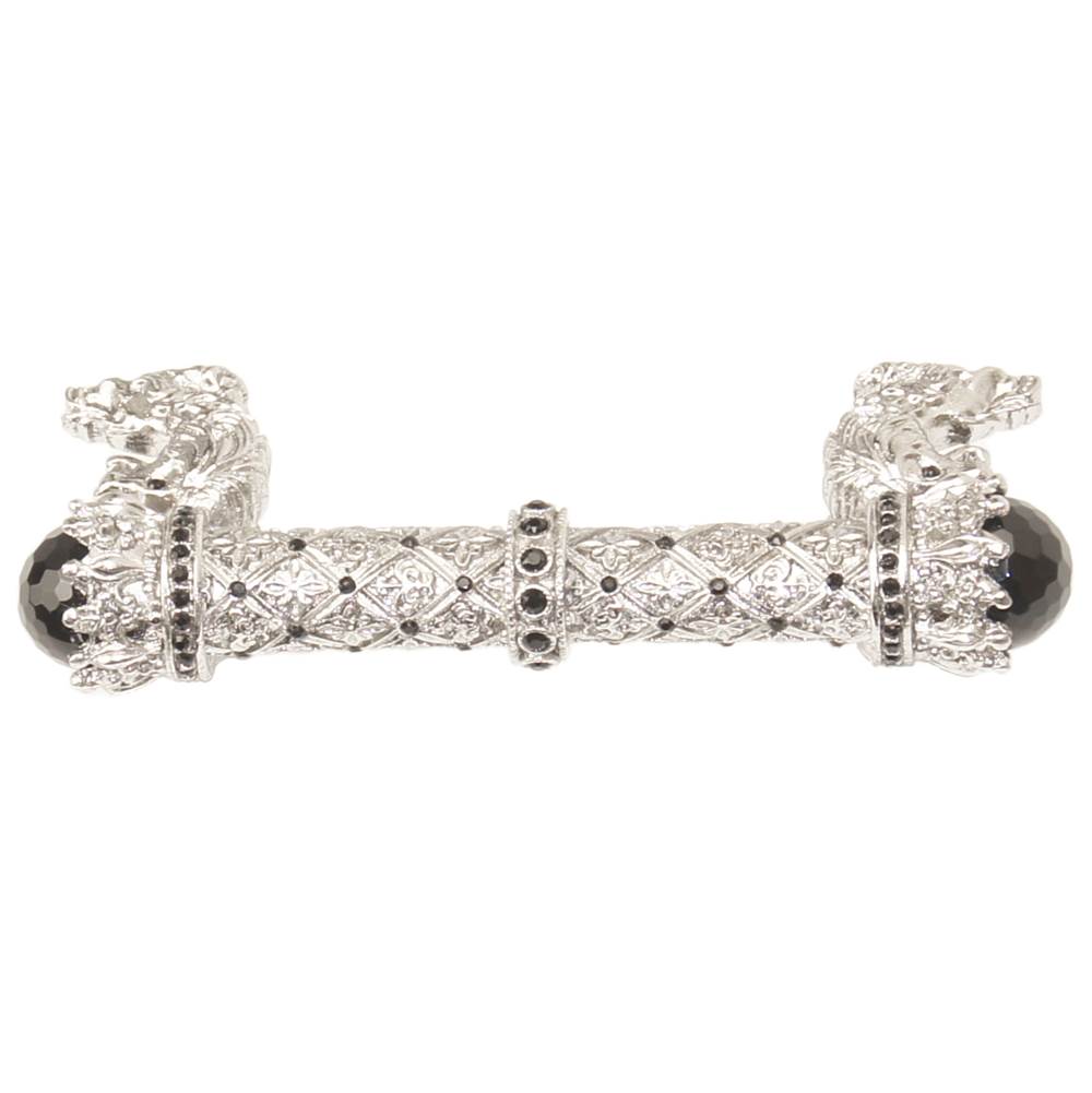 Carpe Diem 6520-24Jox Crowning Glory Queen Penelope Platinum Queen Penelope 3'' O.C. Pull W/ Swarovski Crystals and Semi-Precious Stones