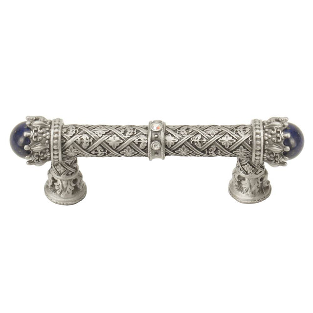 Carpe Diem Hardware - Carpe Diem 6528-11.Cablap Crowning Glory Queen Penelope Satin Queen Penelope 3'' O.C. Pull W/ Swarovski Crystals and Semi-Precious Stones - Satin