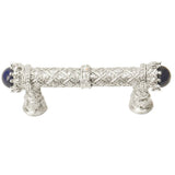 Carpe Diem Hardware - Carpe Diem 6528-24Clap Crowning Glory Queen Penelope Platinum Queen Penelope 3'' O.C. Pull W/ Swarovski Crystals and Semi-Precious Stones - Platinum