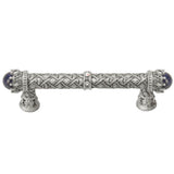 Carpe Diem Hardware - Carpe Diem 6529-11.Cablap Crowning Glory Queen Penelope Satin Queen Penelope 4'' O.C. Pull W/ Swarovski Crystals and Semi-Precious Stones - Satin