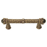 Carpe Diem Hardware - Carpe Diem 6529-3Cox Crowning Glory Queen Penelope Antique Brass Queen Penelope 4'' O.C. Pull W/ Swarovski Crystals and Semi-Precious Stones - Antique Brass