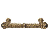 Carpe Diem 6529-3Cox Crowning Glory Queen Penelope Antique Brass Queen Penelope 4'' O.C. Pull W/ Swarovski Crystals and Semi-Precious Stones