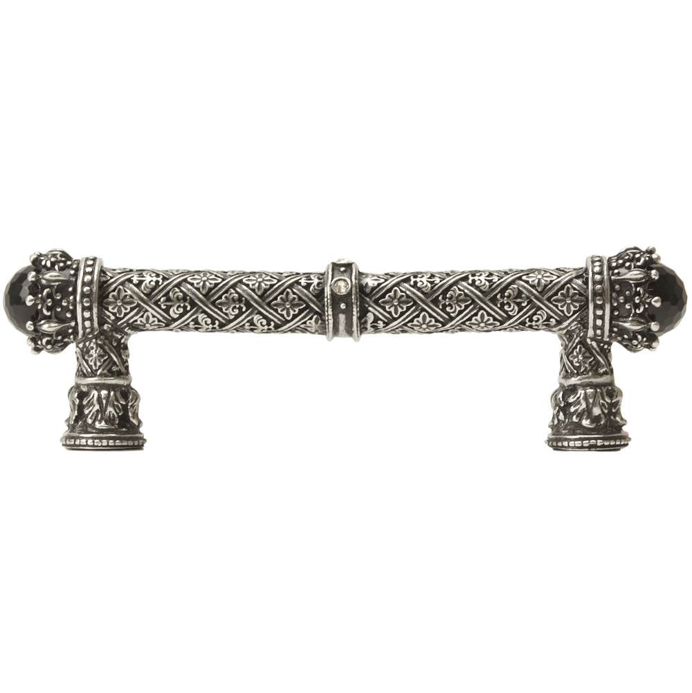 Carpe Diem 6529-3Cox Crowning Glory Queen Penelope Antique Brass Queen Penelope 4'' O.C. Pull W/ Swarovski Crystals and Semi-Precious Stones