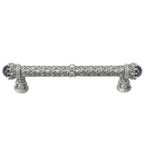 Carpe Diem Hardware - Carpe Diem 6530-11.Cablap Crowning Glory Queen Penelope Satin Queen Penelope 5'' O.C. Pull W/ Swarovski Crystals and Semi-Precious Stones - Satin