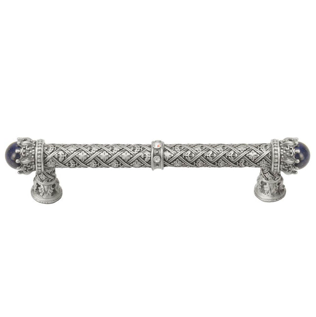 Carpe Diem Hardware - Carpe Diem 6530-11.Cablap Crowning Glory Queen Penelope Satin Queen Penelope 5'' O.C. Pull W/ Swarovski Crystals and Semi-Precious Stones - Satin