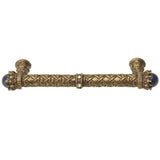 Carpe Diem 6530-3Clap Crowning Glory Queen Penelope Antique Brass Queen Penelope 5'' O.C. Pull W/ Swarovski Crystals and Semi-Precious Stones