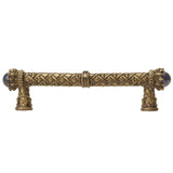 Carpe Diem 6530-3Clap Crowning Glory Queen Penelope Antique Brass Queen Penelope 5'' O.C. Pull W/ Swarovski Crystals and Semi-Precious Stones