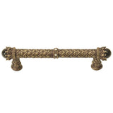 Carpe Diem Hardware - Carpe Diem 6530-3Cox Crowning Glory Queen Penelope Antique Brass Queen Penelope 5'' O.C. Pull W/ Swarovski Crystals and Semi-Precious Stones - Antique Brass